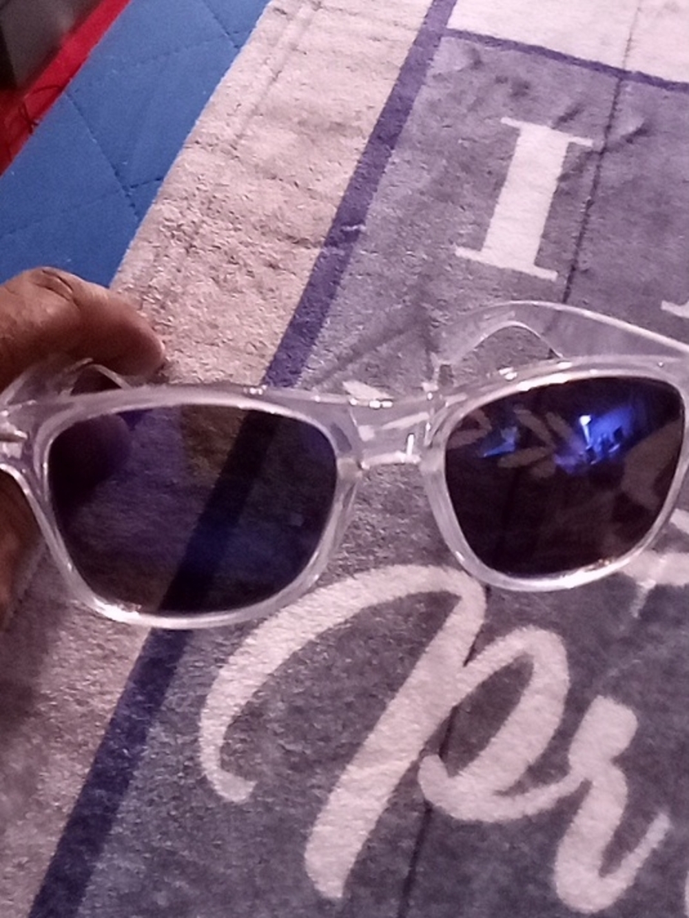 Clear Frame Men’s Sunglasses with Dark Lenses